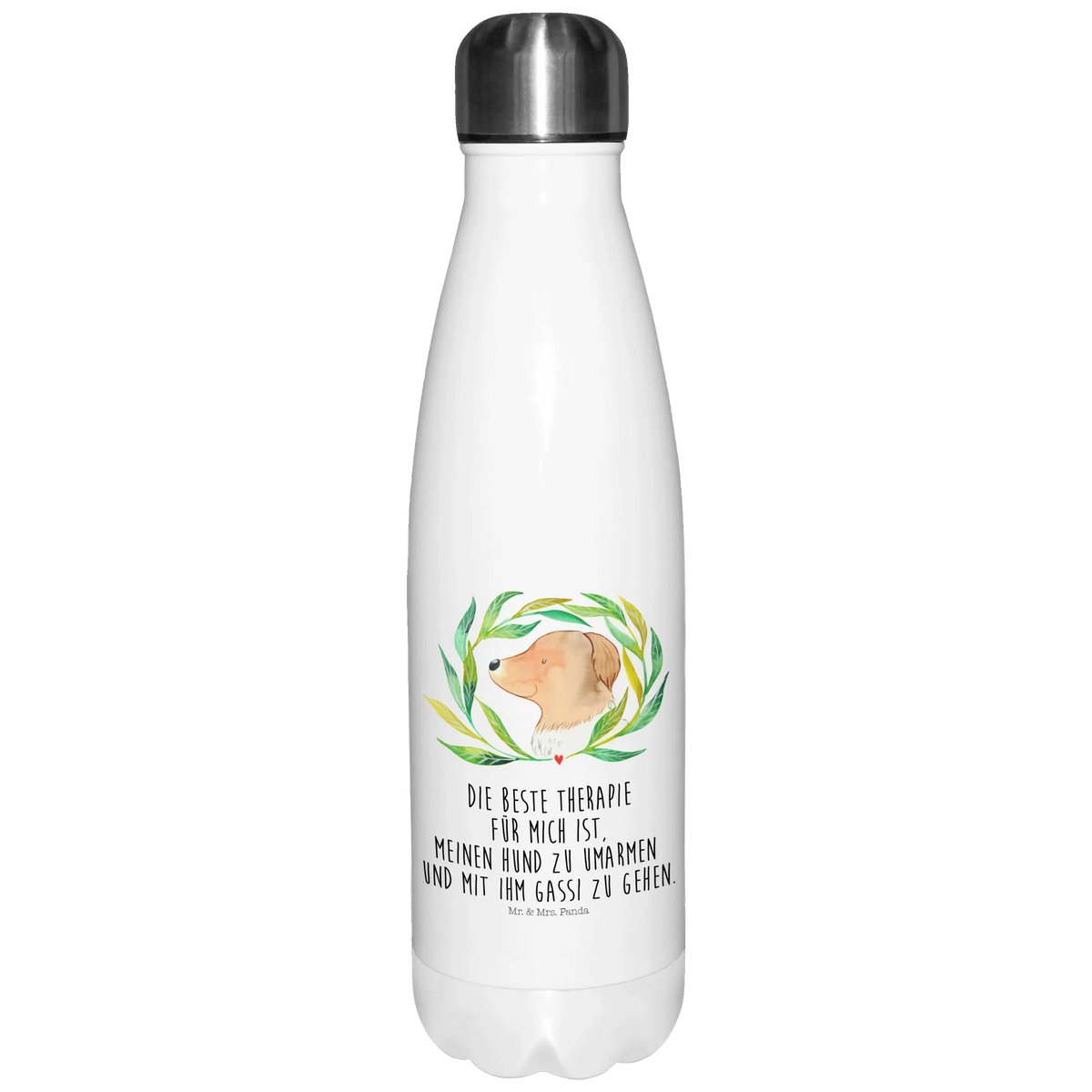 Thermosflasche Hund Blumen