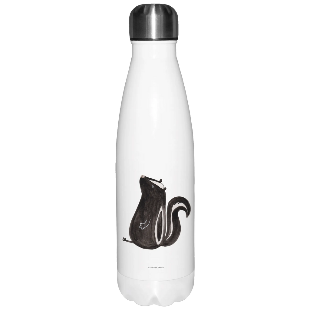 Insulated bottle skunk Sit Thermos bottles, stainless steel, Thermos bottle, Thermos bottle 500ml, Thermos, Skunk, stinker, law, skunk, know-it-all, office, stinky, predator, wild animal, slogan