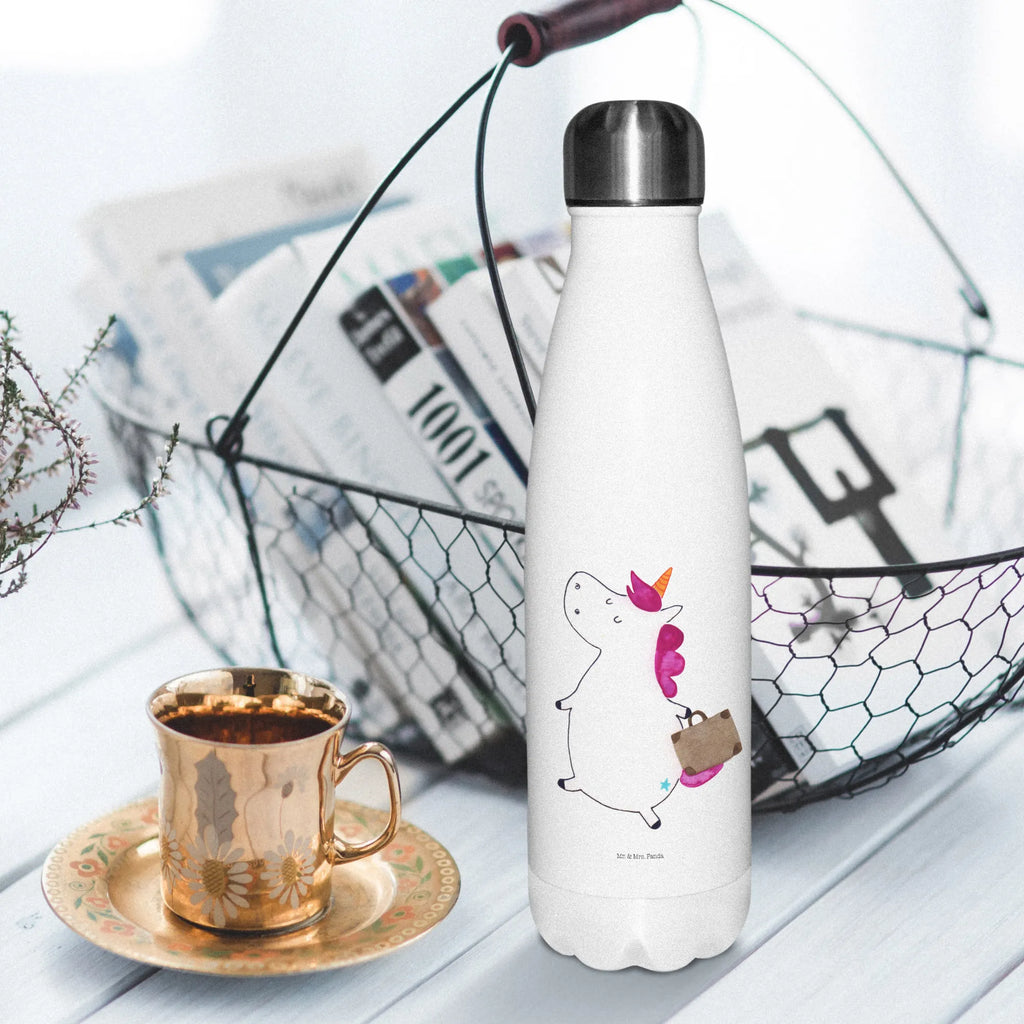 Insulated bottle unicorn Suitcase stainless steel, Thermos bottles, Thermos, Thermos bottle 500ml, Thermos bottle, unicorn, unicorns, suitcase, adventure, traveler gift, Unicorn, traveling, luggage, travel, holiday present