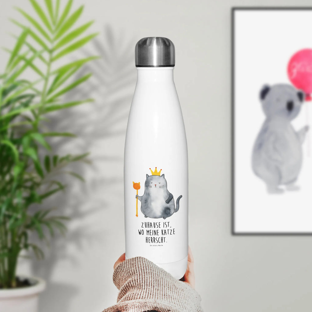 Insulated bottle Cat king Thermos, stainless steel, Thermos bottles, Thermos bottle 500ml, Thermos bottle, cat, tomcat, kitty, meow, kitten, housecat, mama cat, love cats, cat image, cat fan, cat lover, cat fancier, cat decoration, gift for cat lover, cat owner, funny cats, cat sayings, cat motto, funny cat gifts, fan merchandise, cat stuff, animal lover, apartment, cats, queen, family, pussy, moving in, move, tenement, first own apartment, king, pet