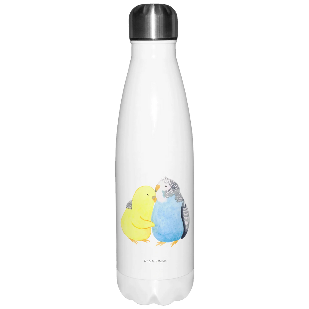 Insulated bottle Parakeets in love Thermos, Thermos bottles, stainless steel, Thermos bottle 500ml, Thermos bottle, Love, Loving, Two, Together, Marriage, Engagement, Proposal of marriage, Love gift, gift for her, gift for him, anniversary gift, trust, cuddling, budgie, birds, closeness, love