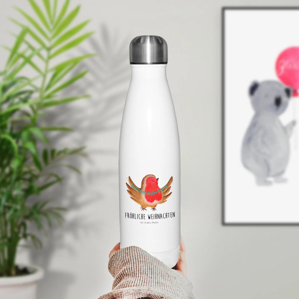 Insulated bottle robin Christmas Thermos bottle 500ml, Thermos bottle, stainless steel, Thermos, Thermos bottles, Winter, Christmas, Christmas time, snow, Christmas Eve, Christmas greeting, bird, Merry Christmas, xmas, winter, Christmas motif
