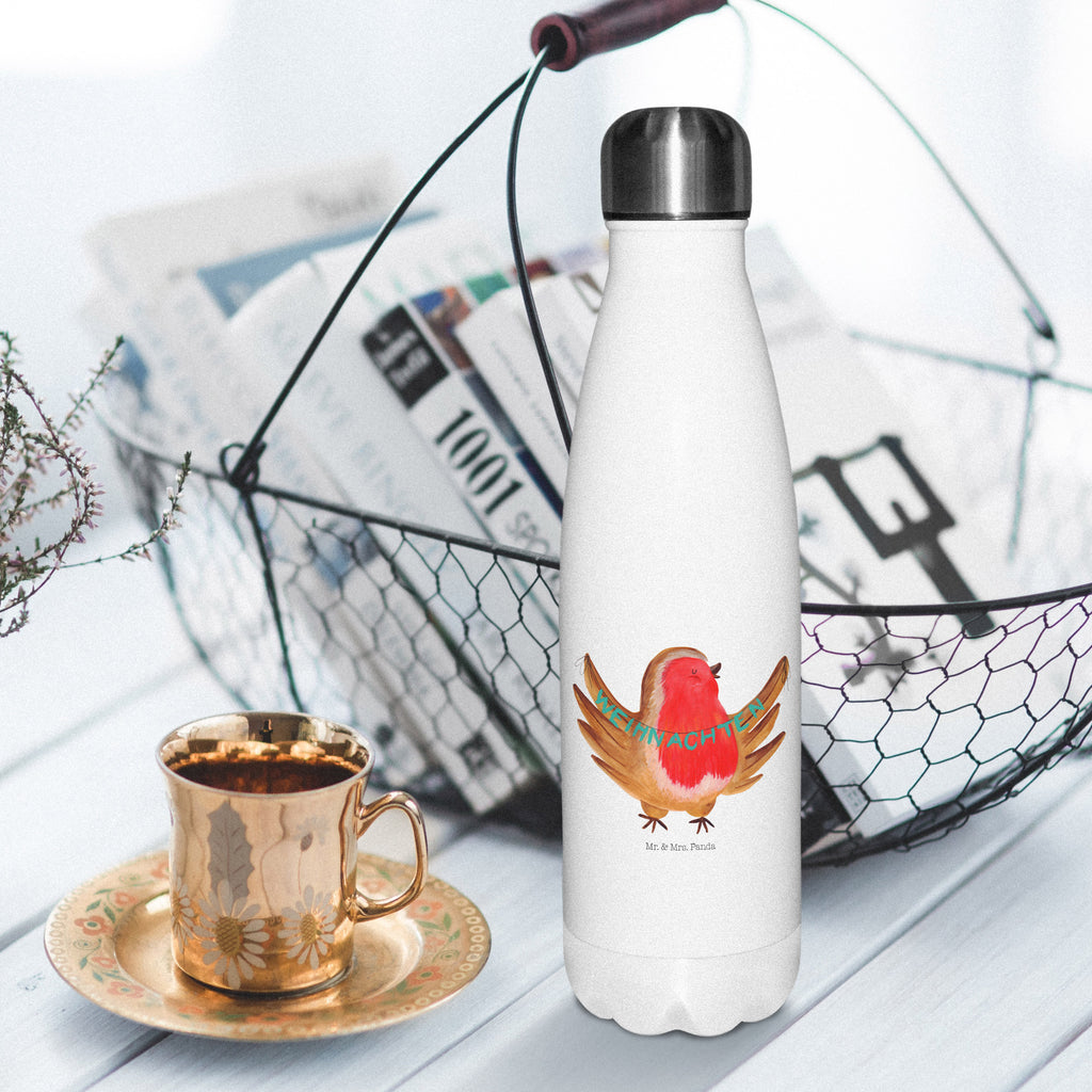 Insulated bottle robin Christmas Thermos bottle 500ml, Thermos bottle, stainless steel, Thermos, Thermos bottles, Winter, Christmas, Christmas time, snow, Christmas Eve, Christmas greeting, bird, Merry Christmas, xmas, winter, Christmas motif