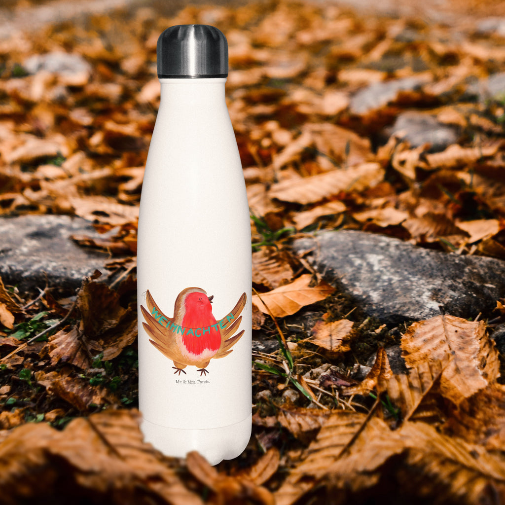 Insulated bottle robin Christmas Thermos bottle 500ml, Thermos bottle, stainless steel, Thermos, Thermos bottles, Winter, Christmas, Christmas time, snow, Christmas Eve, Christmas greeting, bird, Merry Christmas, xmas, winter, Christmas motif