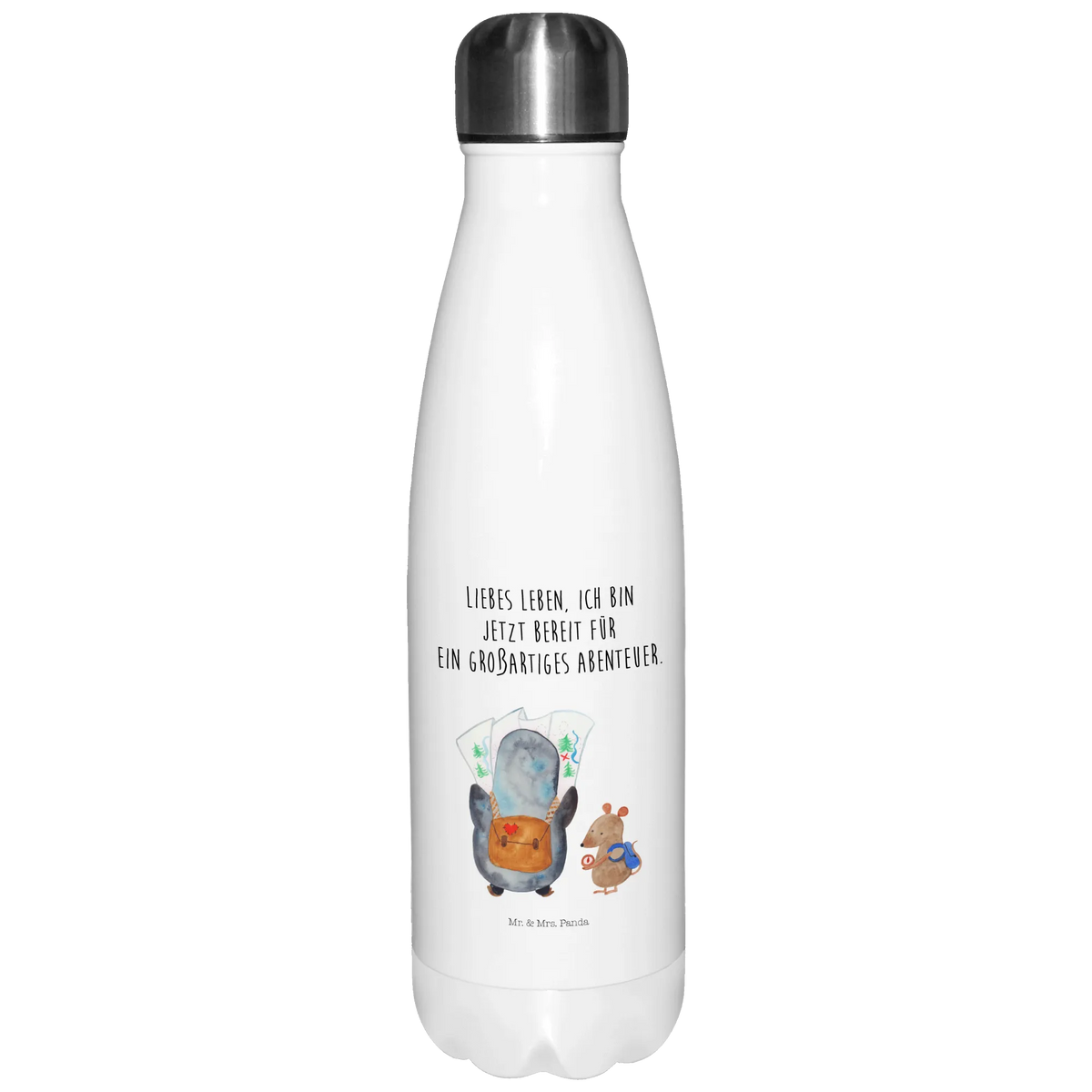 Insulated bottle Penguin & Mouse Hiker edelstahl wasserflasche, Getränkeflasche, Isolier-Trinkflasche, thermo trinkflasche, metallflasche, reiseflasche, Trinkbehälter, trinkflaschen, Trinkflasche Isoliert, wanderflasche, Sprudelflasche, Sportflasche, Trinkflasche, isolierbehälter, Edelstahl Thermosflasche, edelstahl isolierflasche, Edelstahlflasche, Thermo-Trinkflasche, schulflasche, Kaffeeflasche, Thermoflasche Edelstahl, Vakuumflasche, isolier trinkflasche, Outdoorflasche, isolierflaschen, flasche aus edelstahl, Wasserflasche, thermosflaschen, thermobottle, Thermos, Trinkgefäß, thermobehälter, Thermosflasche, Teeflasche, Pinguin, Abenteuer, Pinguine, Abenteurer, Wanderlust, Wandern, Ausflug, Roadtrip