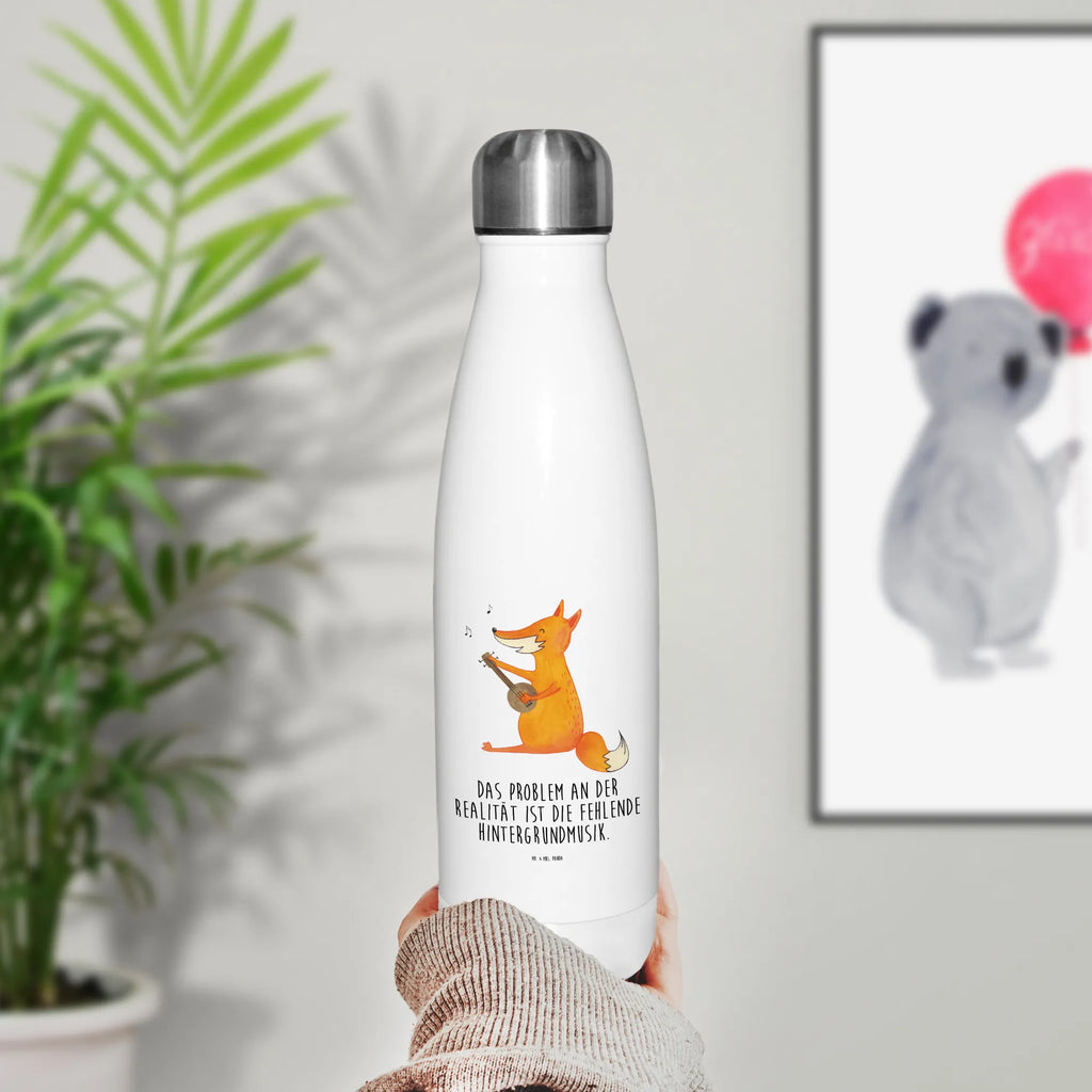 Insulated bottle Fox guitar Thermos, stainless steel, Thermos bottles, Thermos bottle, Thermos bottle 500ml, fox, foxes, forest wildlife, clever as a fox, animal lover, singer, guitar, gift musician, musician, Fox, music saying