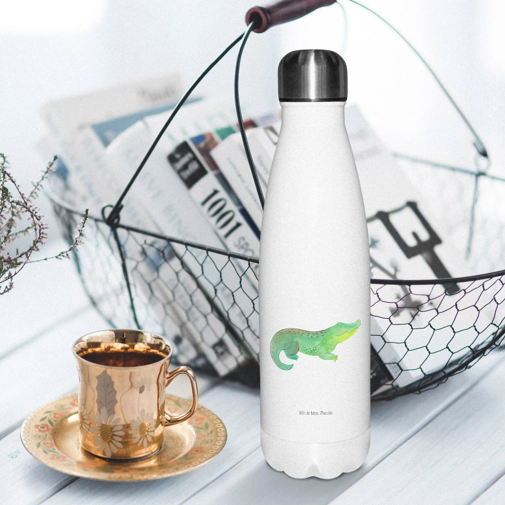 Insulated bottle Crocodile Thermos bottle, Thermos bottle 500ml, Thermos, Thermos bottles, stainless steel, Seafood, aquatic animals, ocean, sea, fish, shells, corals, reef, whale, narwhal, sea urchin, lobster, platypus, turtle, manatee, crocodile, orca, shrimp, gifts for seafood lovers, water world, underwater animals, underwater world, vacation, deep sea, seafood fans, gift ideas, seafood decoration, seafood posters, best friend, to be crazy, girlfriend, crocodiles, wanderlust, adventurousness, to be spontaneous, favorite person