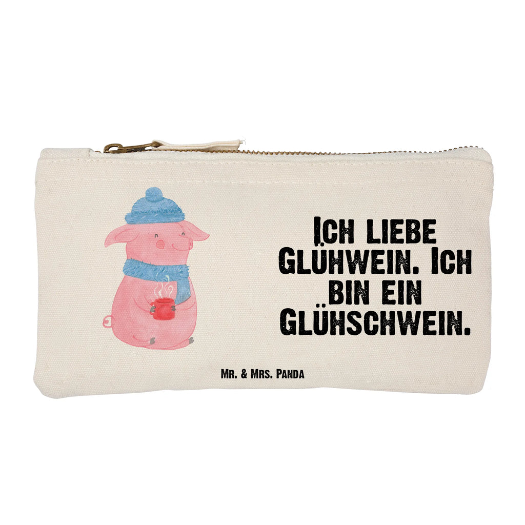Schminktasche Schwein Glühwein Kosmetiktasche, Mäppchen, toiletry bag, Schminkbeutel, Waschtasche, Kulturbeutel, Kosmetikbeutel, Stiftemäppchen, Schminktäschchen, utensilientasche, Schlampermäppchen, Etui, pencil case, Kulturtasche, beauty tasche, beauty case, pinsel tasche, aufbewahrungsbeutel, aufbewahrungstasche, Schminktasche, Waschbeutel, kosmetiktäschchen, Federmappe, Heiligabend, Wintermotiv, Nikolaus, Weihnachtsdeko, Advent, Winter, Weihnachten, Glühschwein, Weihnachtsmarkt, Punsch, Glühwein