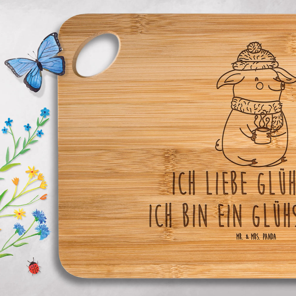 Bamboo chopping board Pig Mulled wine snow, Christmas time, Christmas market, mulled pig, punch, mulled wine