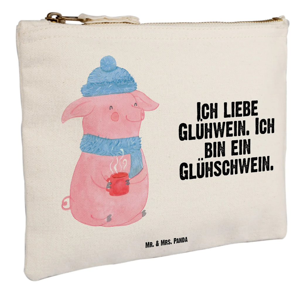 Schminktasche Schwein Glühwein Kosmetiktasche, Mäppchen, toiletry bag, Schminkbeutel, Waschtasche, Kulturbeutel, Kosmetikbeutel, Stiftemäppchen, Schminktäschchen, utensilientasche, Schlampermäppchen, Etui, pencil case, Kulturtasche, beauty tasche, beauty case, pinsel tasche, aufbewahrungsbeutel, aufbewahrungstasche, Schminktasche, Waschbeutel, kosmetiktäschchen, Federmappe, Heiligabend, Wintermotiv, Nikolaus, Weihnachtsdeko, Advent, Winter, Weihnachten, Glühschwein, Weihnachtsmarkt, Punsch, Glühwein