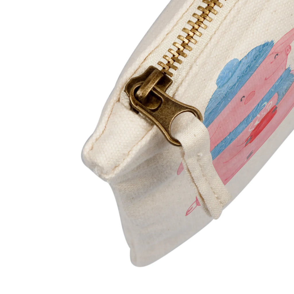 Schminktasche Schwein Glühwein Kosmetiktasche, Mäppchen, toiletry bag, Schminkbeutel, Waschtasche, Kulturbeutel, Kosmetikbeutel, Stiftemäppchen, Schminktäschchen, utensilientasche, Schlampermäppchen, Etui, pencil case, Kulturtasche, beauty tasche, beauty case, pinsel tasche, aufbewahrungsbeutel, aufbewahrungstasche, Schminktasche, Waschbeutel, kosmetiktäschchen, Federmappe, Heiligabend, Wintermotiv, Nikolaus, Weihnachtsdeko, Advent, Winter, Weihnachten, Glühschwein, Weihnachtsmarkt, Punsch, Glühwein