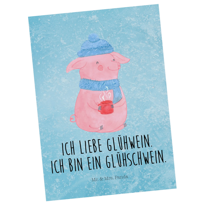 Postkarte Schwein Glühwein