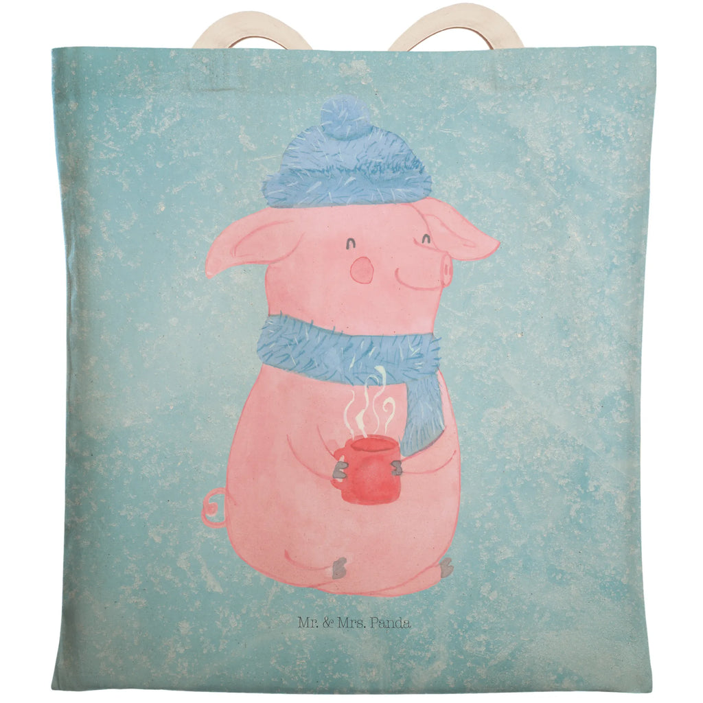 Shopping bag Pig Mulled wine Carrier bag, cloth bag, pouch, bag, shopper, shoulder bag, cotton bag, Winter, Christmas, Christmas time, snow, mulled pig, mulled wine, punch, Christmas market