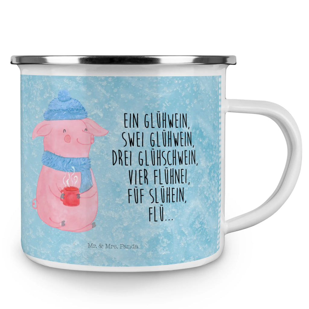 Kempingowy kubek emaliowany Świnka grzane wino Zima, Boże Narodzenie, dekoracje świąteczne, Mikołaj, Adwent, Wigilia, zimowy motyw