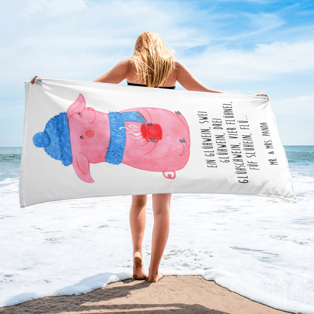 XL bath towel piggy Mulled wine oversized towel, extra large swim towel, spa towel, luxury bath sheet, XL bath towel, large beach towel, Winter, Christmas, Christmas time, snow, Christmas market, saying, mulled wine, drunk