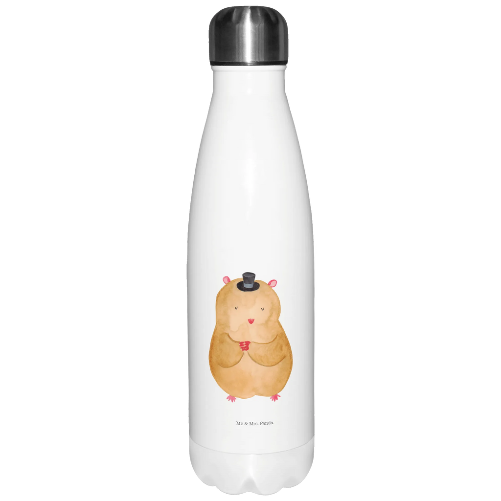 Insulated bottle hamster cap Thermos, stainless steel, Thermos bottle, Thermos bottle 500ml, Thermos bottles, small animals, cute, funny, cute animal motives, hand drawn, small world, funny sayings, good mood, happy, gifts, gift ideas, special gifts, animal lover, card, dwarf hamster, magician, Houdini, wizard, Hamster, top hat, hat