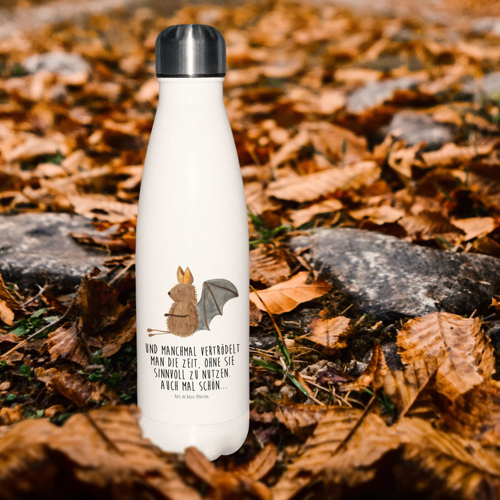 Insulated bottle bat Sit Thermos, Thermos bottle 500ml, Thermos bottle, stainless steel, Thermos bottles, small animals, cute, funny, cute animal motives, hand drawn, small world, funny sayings, good mood, happy, gifts, gift ideas, special gifts, animal lover, card, relax, motivation, bat, bats