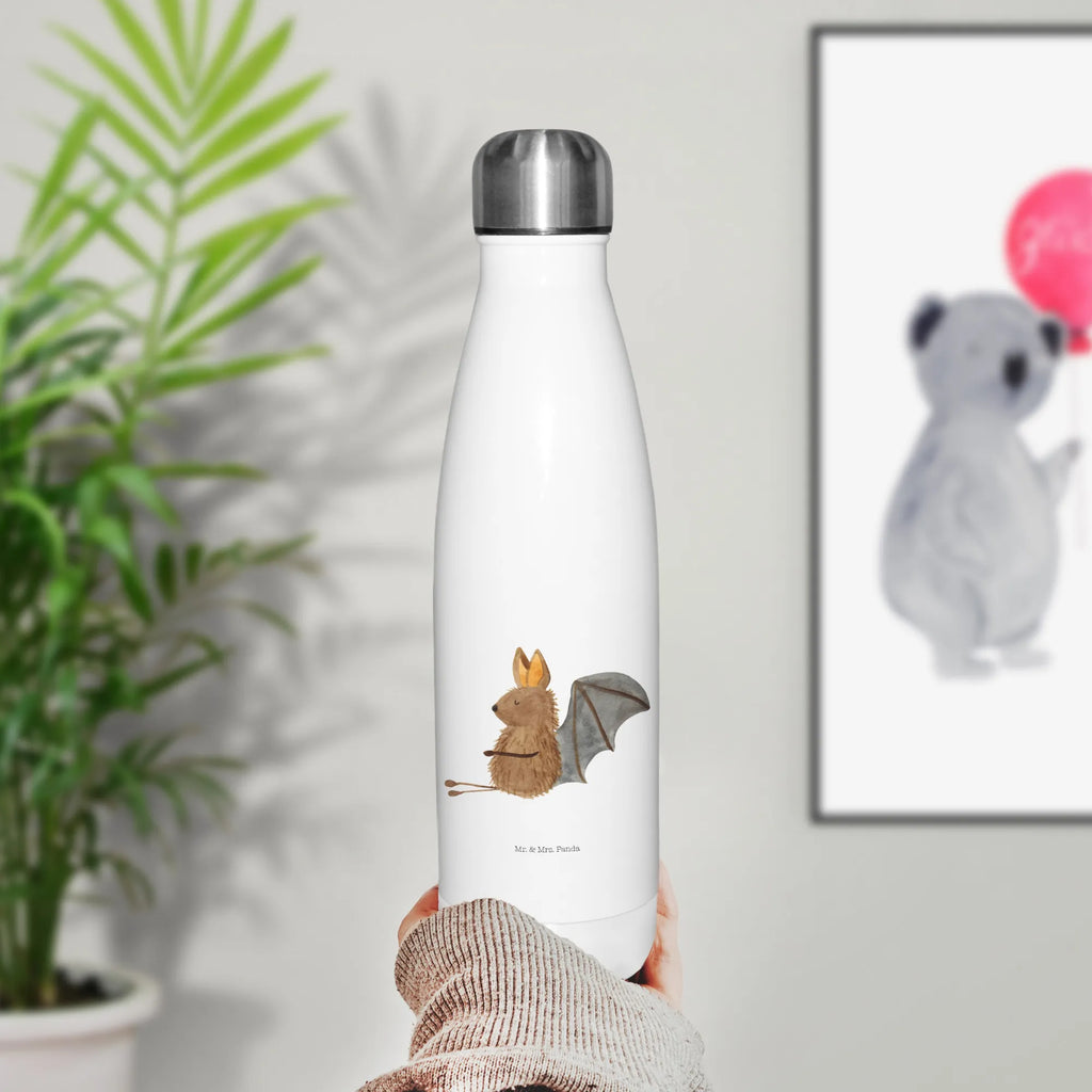 Insulated bottle bat Sit Thermos, Thermos bottle 500ml, Thermos bottle, stainless steel, Thermos bottles, small animals, cute, funny, cute animal motives, hand drawn, small world, funny sayings, good mood, happy, gifts, gift ideas, special gifts, animal lover, card, relax, motivation, bat, bats