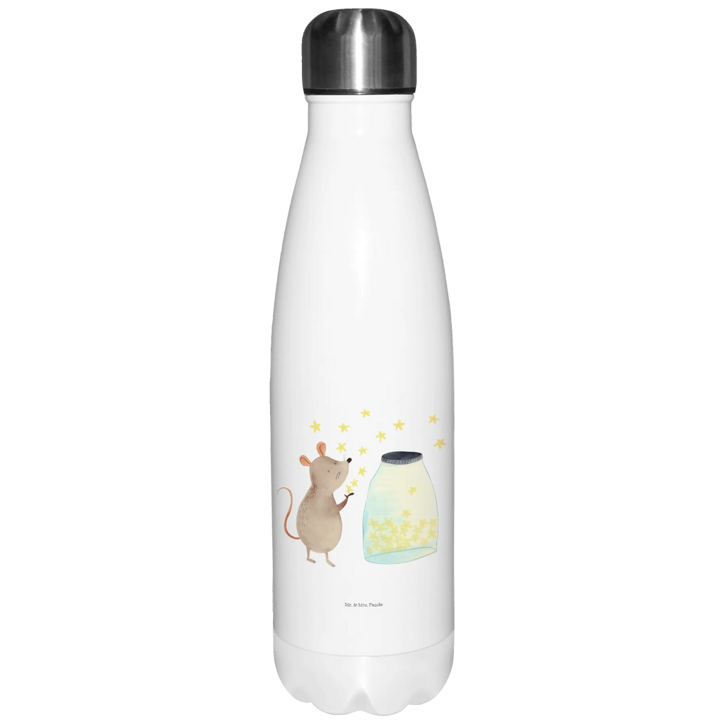 Insulated bottle Mouse Stars Thermos bottles, stainless steel, Thermos, Thermos bottle, Thermos bottle 500ml, small animals, cute, funny, cute animal motives, hand drawn, small world, funny sayings, good mood, happy, gifts, gift ideas, special gifts, animal lover, card, baptism gift, child birthday, child, birthday, baptism, first child, Mouse, birth, dreams, stars, hope, wish, pregnancy