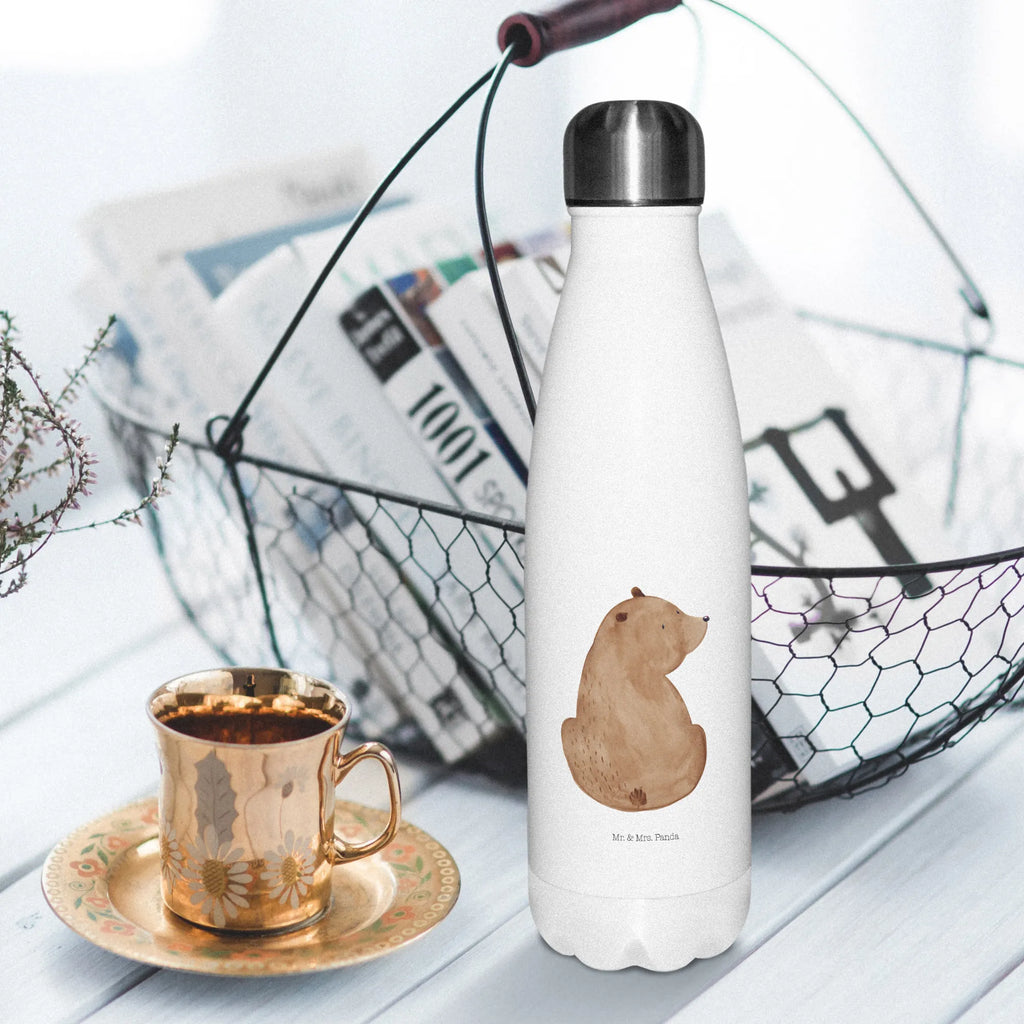 Insulated bottle bear shoulder look Thermos, Thermos bottles, Thermos bottle 500ml, Thermos bottle, stainless steel, bear, teddy, teddy bear, cuddly toy, bears, bear love, world view, motivation, self-esteem, wisdom
