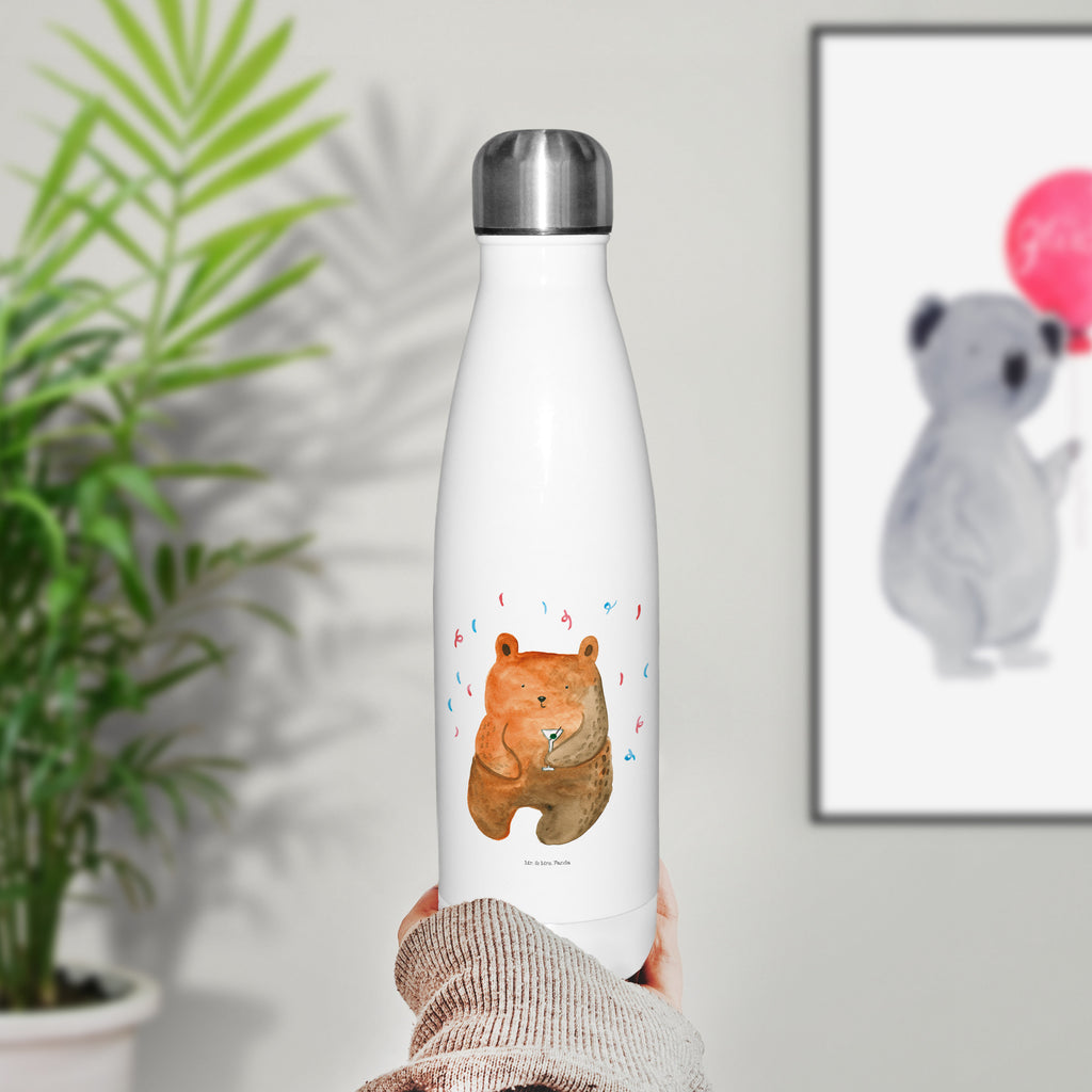Insulated bottle bear party Thermos bottle 500ml, Thermos bottle, Thermos, Thermos bottles, stainless steel, bear, teddy, teddy bear, cuddly toy, Birthday present, Good mood, Partying, Birthday, Bring a present, Present, Celebrate, Party, Funny