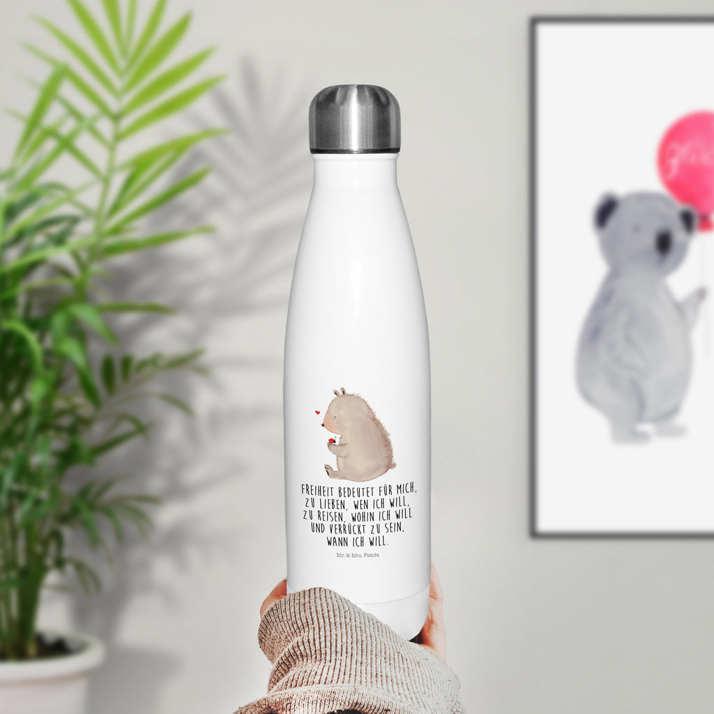 Insulated bottle bear ladybug Thermos, Thermos bottles, Thermos bottle, Thermos bottle 500ml, stainless steel, bear, teddy, teddy bear, cuddly toy, life is beautiful, freedom, ladybird, love, motivation