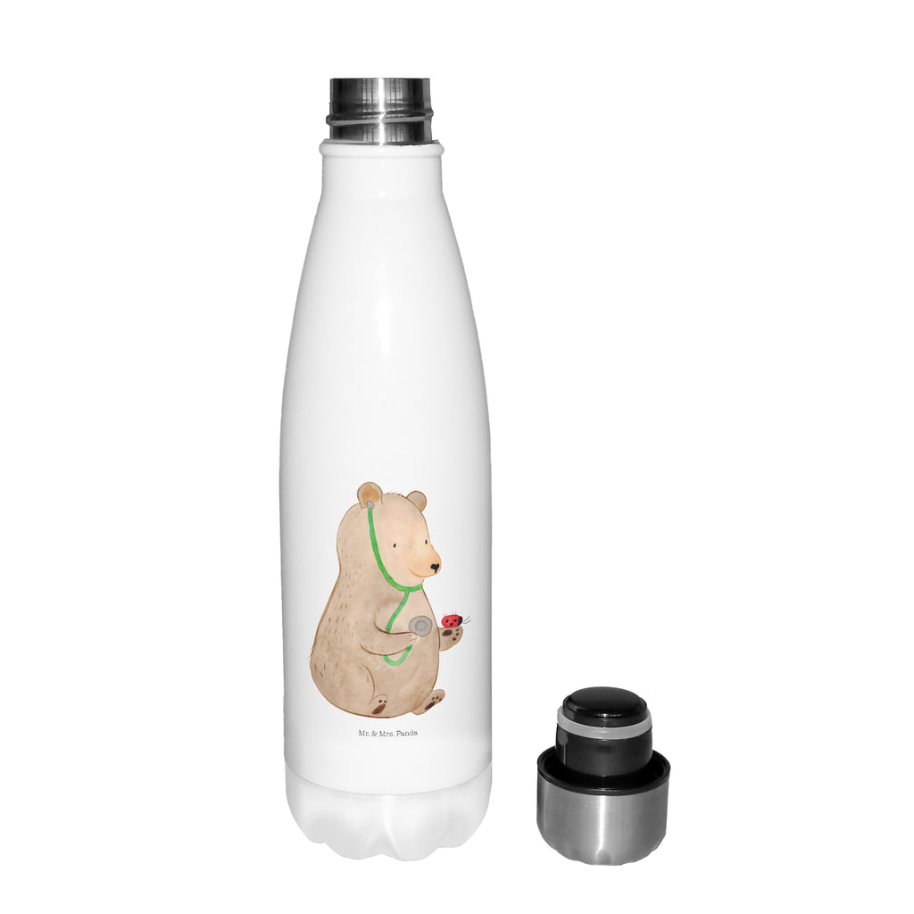 Insulated bottle bear Physician Thermos bottle, Thermos bottle 500ml, Thermos, Thermos bottles, stainless steel, bear, teddy, teddy bear, cuddly toy, Bear, Doctor, Professor