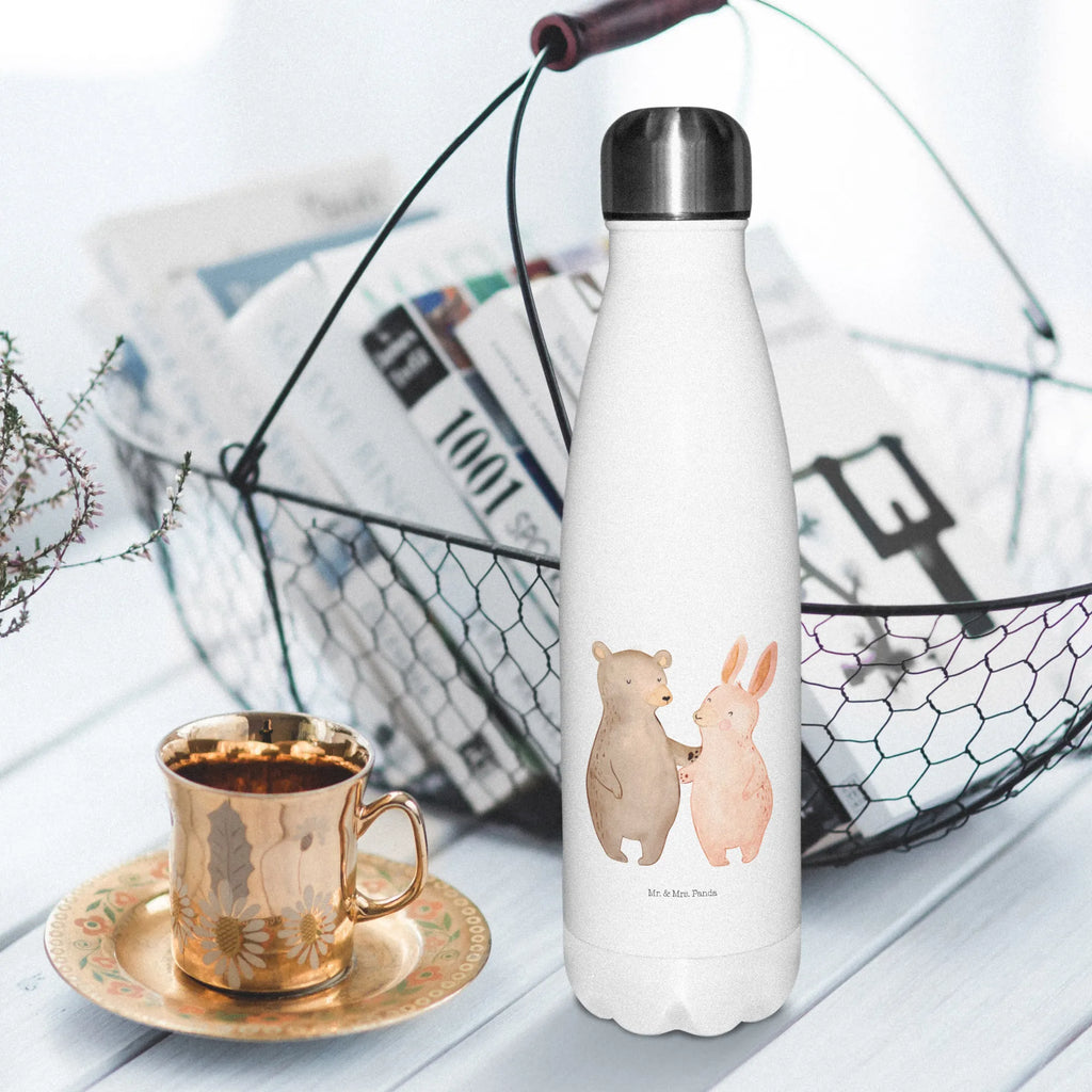 Insulated bottle bear and rabbit Embrace Thermos bottle, Thermos bottles, stainless steel, Thermos bottle 500ml, Thermos, Love, Loving, Two, Together, Marriage, Engagement, Proposal of marriage, Love gift, gift for her, gift for him, anniversary gift, best friends, friends, best friend, rabbit, bear