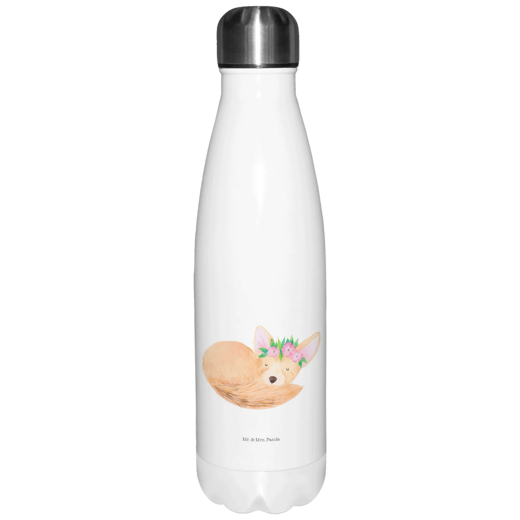 Insulated bottle desert fox Flower Thermos bottle, Thermos bottles, Thermos, Thermos bottle 500ml, stainless steel, Africa, desert, desert fox, wreath of flowers, happy, flowers