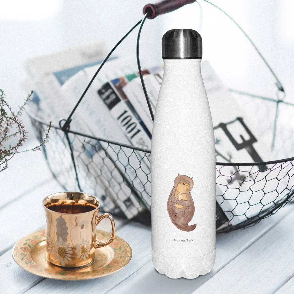 Insulated bottle otter shell Thermos bottle, Thermos bottle 500ml, Thermos bottles, Thermos, stainless steel, otter, marten, sea otter, European otter, water mammal, aquatic animal, baby otter, predator, water, otter gifts, animal lover, gift ideas for animal lovers, animal, mammal, water animal, gifts for people in love, dreaming, daydreaming, otter love, brooding, motivation, office