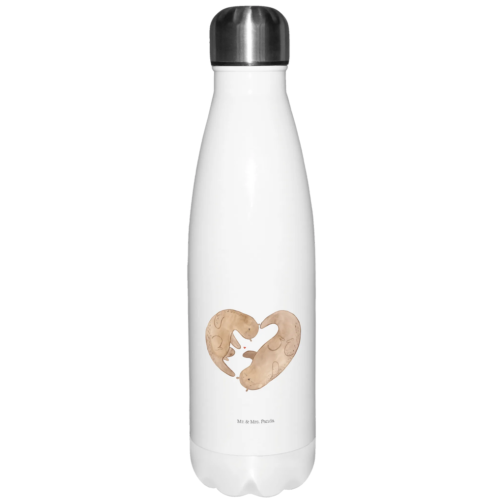Insulated bottle otter Heart Thermos, stainless steel, Thermos bottle 500ml, Thermos bottles, Thermos bottle, otter, marten, sea otter, European otter, water mammal, aquatic animal, baby otter, predator, water, otter gifts, animal lover, gift ideas for animal lovers, animal, mammal, water animal, gifts for people in love, love, love gift, engagement, better half, wedding day, love you, heart, life together, anniversary, proof of love