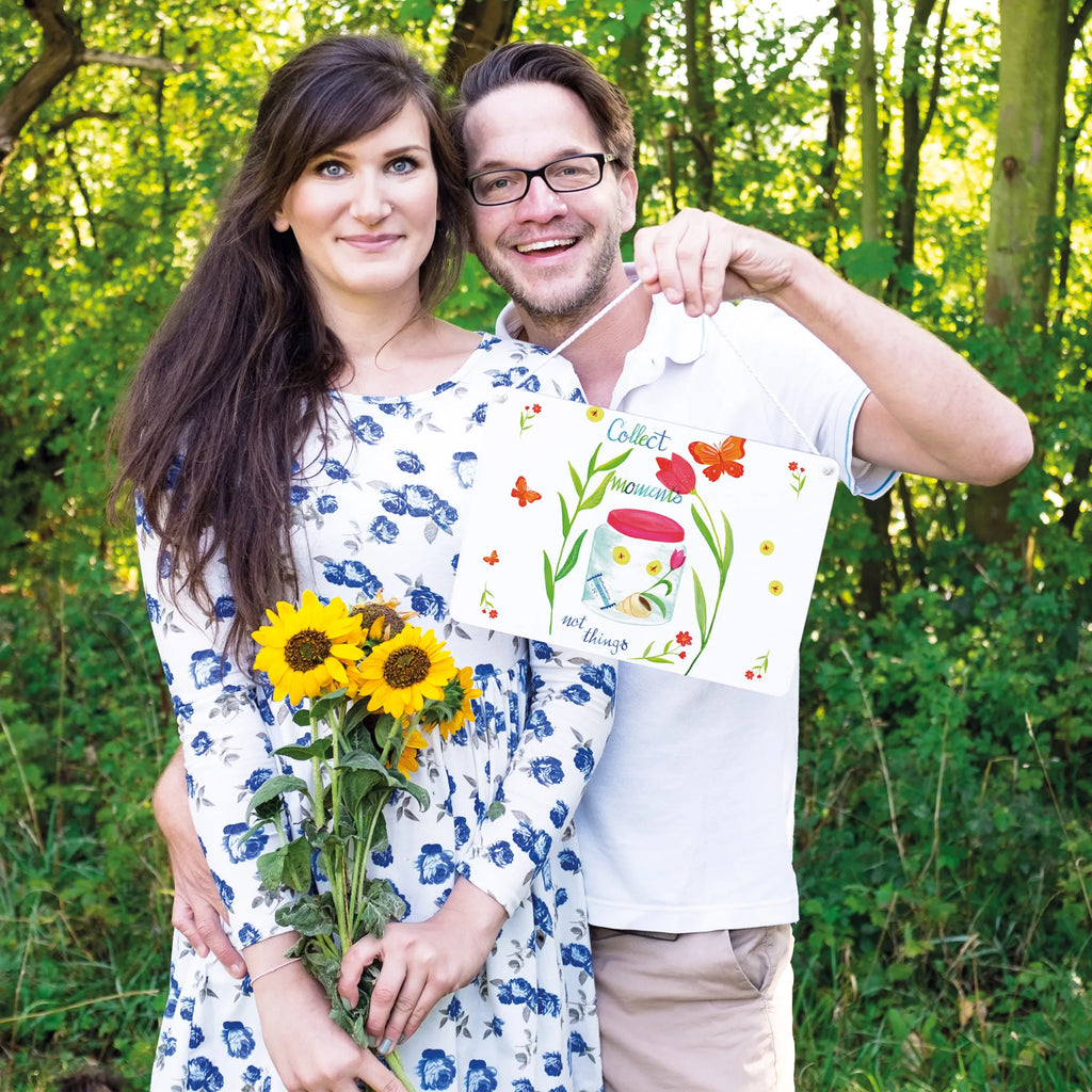 Dekoracyjny znak Zbieraj chwile, nie rzeczy Dekoracje kwiatowe, dekoracje wiosenne, dekoracje letnie, dekoracja, pozytywna wiadomość, miłośnik natury, na zewnątrz, natura, przygoda