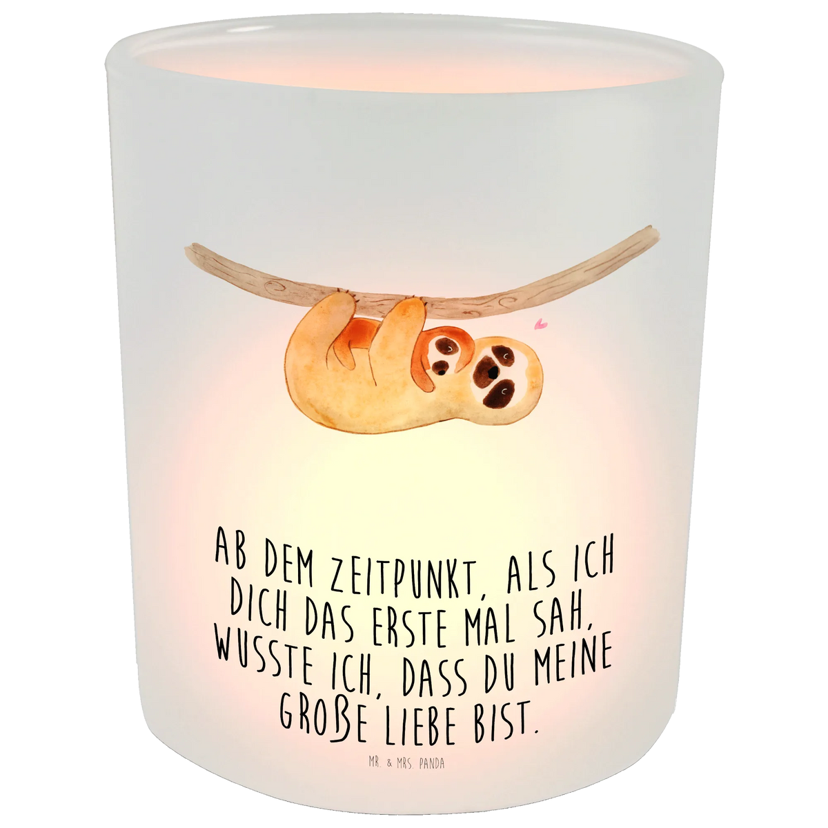 Lantern sloth child Wind light, glass tealight, tealight holder, Sloth, sloth, trend animal, love, mother, baby, child, mom, birth
