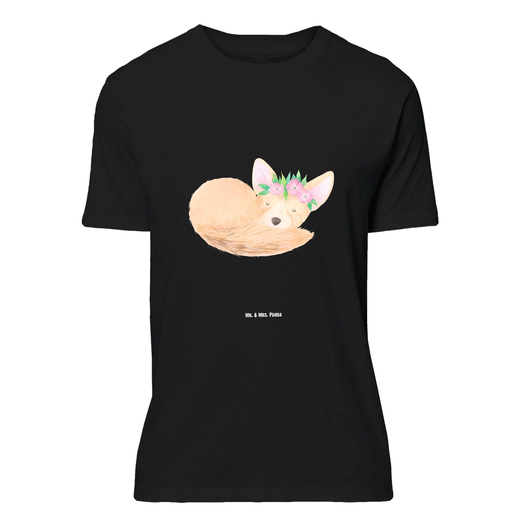 T-shirt desert fox Flower Jubiläum, Herrn, T-Shirt, Damen, Nachthemd, Tshirt, Lustiges T-Shirt, T-Shirt mit Spruch, Shirt, Schlafshirt, Junggesellenabschied, Geburstag, Wildtiere, Afrika, Blumen, Glücklich, Wüstenfuchs, Blumenkranz, Wüste