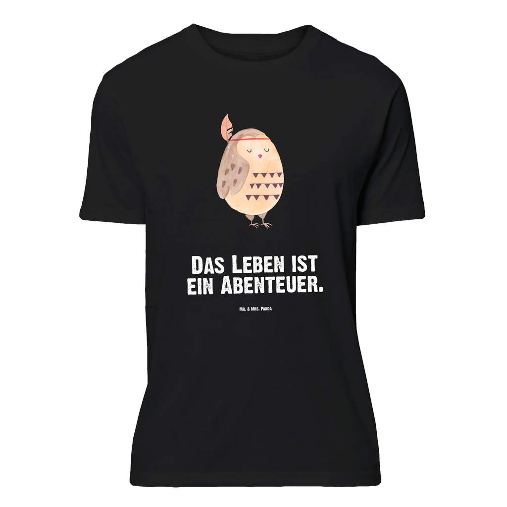 T-Shirt Standard Eule Federschmuck T-Shirt mit Spruch, Geburstag, Schlafshirt, Nachthemd, Lustiges T-Shirt, Tshirt, Herrn, Jubiläum, Shirt, Junggesellenabschied, Damen, T-Shirt, Eule, Federschmuck, Das Leben Ist Ein Abenteuer, Eule Deko, Reisespruch, Dekoration, Owl