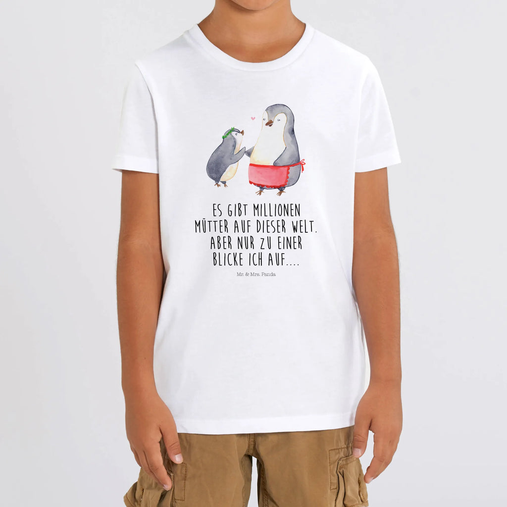 Organiczna koszulka dziecięca Pingwin z dzieckiem Kinder T-Shirt Mädchen, Kinder T-Shirt Jungen, Kinder T-Shirt, Oma, Bruder, Muttertag, Vatertag, Papa, Familie, Mama, Opa, Schwester, Mutter, Geburststag, Mami, Geschenk, Mutti