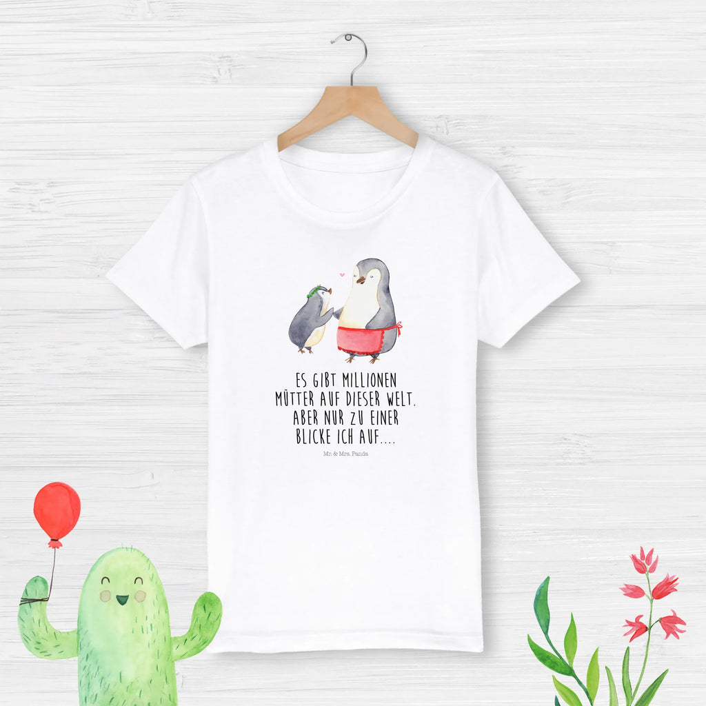 Organiczna koszulka dziecięca Pingwin z dzieckiem Kinder T-Shirt Mädchen, Kinder T-Shirt Jungen, Kinder T-Shirt, Oma, Bruder, Muttertag, Vatertag, Papa, Familie, Mama, Opa, Schwester, Mutter, Geburststag, Mami, Geschenk, Mutti