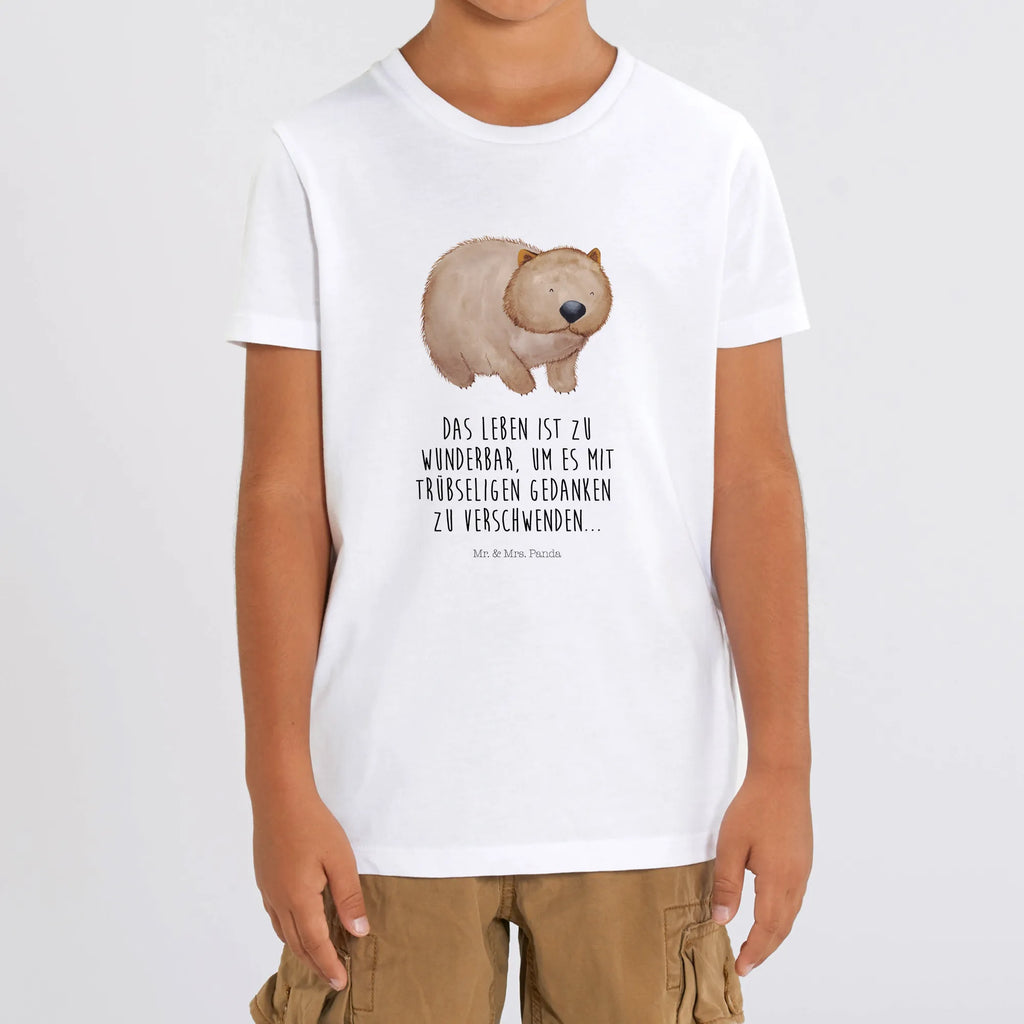 Organiczna koszulka dziecięca Wombat Kinder T-Shirt Mädchen, Kinder T-Shirt, Kinder T-Shirt Jungen, Gute Laune, Tiere, Tiermotive, Lustige Sprüche, Wombat, Spruch, Motivation, Das Leben Ist schön, Australien