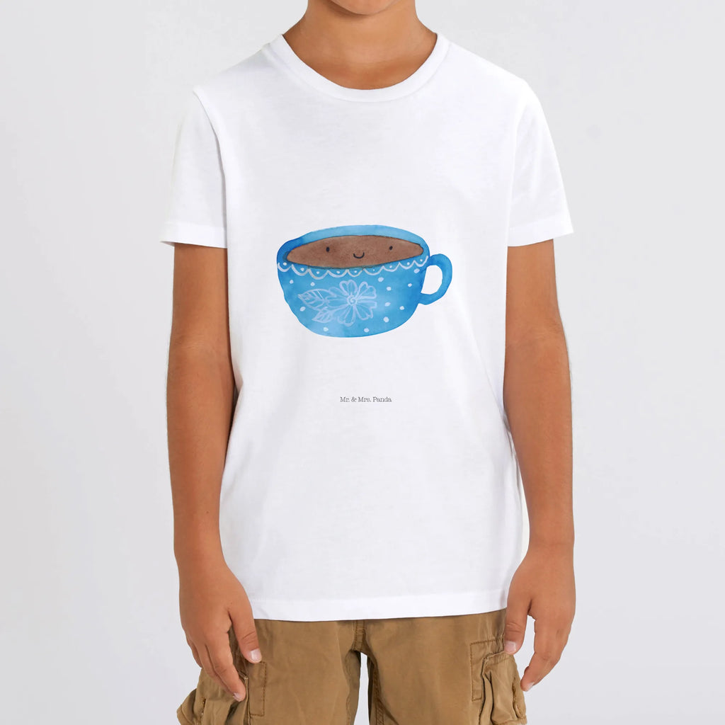 Organiczna koszulka dziecięca Kawa kubek Kinder T-Shirt Jungen, Kinder T-Shirt Mädchen, Kinder T-Shirt, Gute Laune, Tiere, Tiermotive, Lustige Sprüche, Kaffee, Glücklich, Tasse, Genuss, Geschmack, Liebe