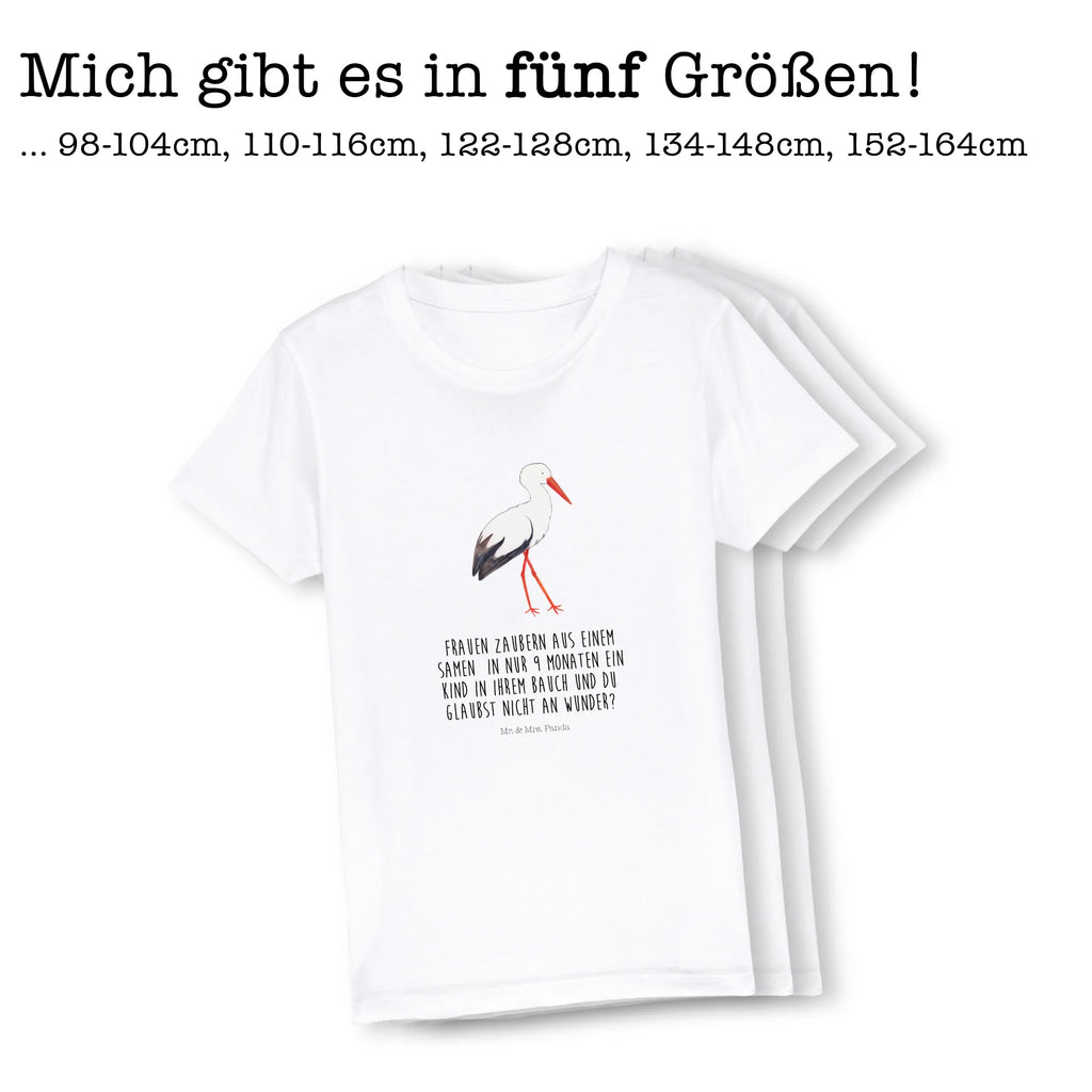 Organiczna koszulka dziecięca Bocian Kinder T-Shirt Mädchen, Kinder T-Shirt, Kinder T-Shirt Jungen, Gute Laune, Tiere, Tiermotive, Lustige Sprüche, Schwangerschaft, Baby, Schwanger, Storch, Babybauch, Geburt, Mutter, Störche, Mütter, Mutter Werden