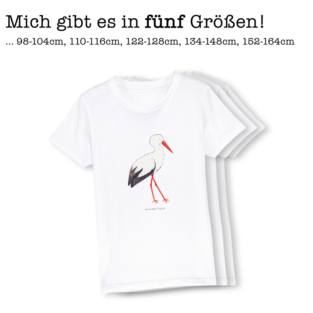 Organiczna koszulka dziecięca Bocian Kinder T-Shirt Mädchen, Kinder T-Shirt, Kinder T-Shirt Jungen, Gute Laune, Tiere, Tiermotive, Lustige Sprüche, Schwangerschaft, Baby, Schwanger, Storch, Babybauch, Geburt, Mutter, Störche, Mütter, Mutter Werden