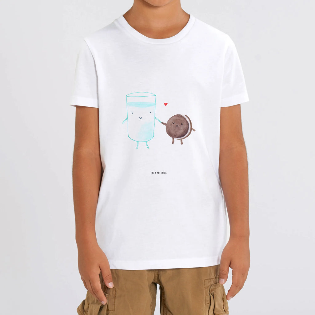 Organiczna koszulka dziecięca mleko ciastko Kinder T-Shirt, Kinder T-Shirt Jungen, Kinder T-Shirt Mädchen, Gute Laune, Tiere, Tiermotive, lustige Sprüche, Kaffee, Milch, Einladung Frühstück, Keks, perfektes Paar, romantisch, Milk, Cookie, Motiv süß, Kekse