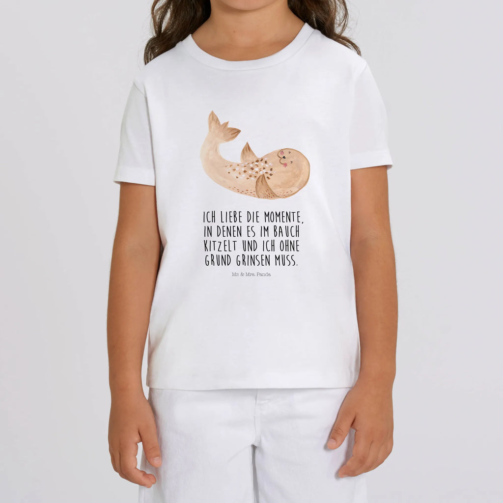 Organiczna koszulka dziecięca foka Leżeć Kinder T-Shirt, Kinder T-Shirt Mädchen, Kinder T-Shirt Jungen, Gute Laune, Tiere, Tiermotive, Lustige Sprüche, Strand, Robbe, Seehund, Freude, Robben, Lachen, Meerestier, Ostsee, Nordsee