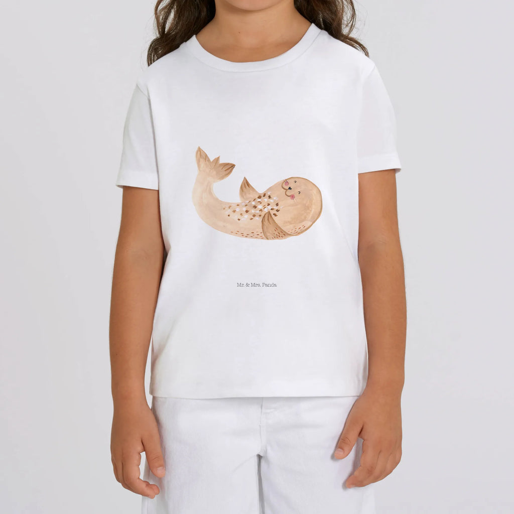 Organiczna koszulka dziecięca foka Leżeć Kinder T-Shirt, Kinder T-Shirt Mädchen, Kinder T-Shirt Jungen, Gute Laune, Tiere, Tiermotive, Lustige Sprüche, Strand, Robbe, Seehund, Freude, Robben, Lachen, Meerestier, Ostsee, Nordsee