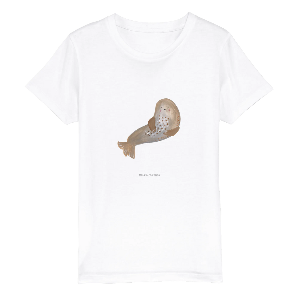 Organiczna koszulka dziecięca foka śmiech Kinder T-Shirt, Kinder T-Shirt Mädchen, Kinder T-Shirt Jungen, Gute Laune, Tiere, Tiermotive, Lustige Sprüche, Strand, Robben, Nordsee, Robbe, Ostsee, Meerestier, Seehund