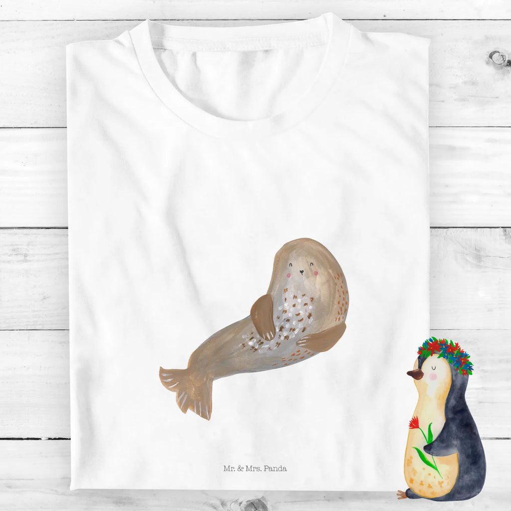 Organiczna koszulka dziecięca foka śmiech Kinder T-Shirt, Kinder T-Shirt Mädchen, Kinder T-Shirt Jungen, Gute Laune, Tiere, Tiermotive, Lustige Sprüche, Strand, Robben, Nordsee, Robbe, Ostsee, Meerestier, Seehund