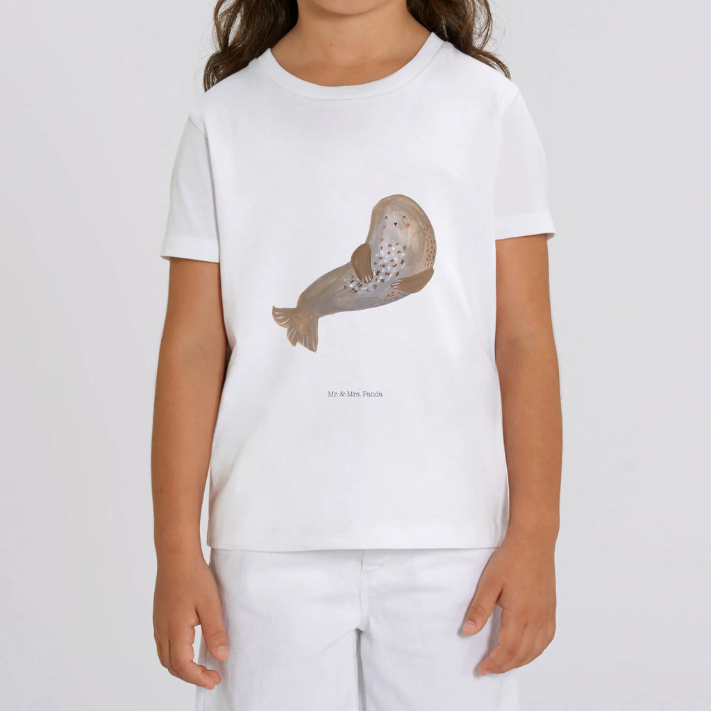 Organiczna koszulka dziecięca foka śmiech Kinder T-Shirt, Kinder T-Shirt Mädchen, Kinder T-Shirt Jungen, Gute Laune, Tiere, Tiermotive, Lustige Sprüche, Strand, Robben, Nordsee, Robbe, Ostsee, Meerestier, Seehund