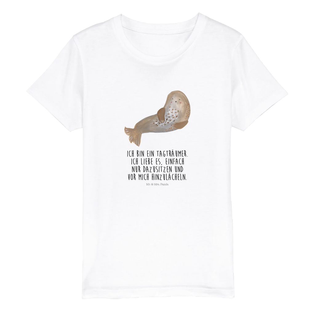 Organiczna koszulka dziecięca foka śmiech Kinder T-Shirt, Kinder T-Shirt Mädchen, Kinder T-Shirt Jungen, Gute Laune, Tiere, Tiermotive, Lustige Sprüche, Strand, Robben, Nordsee, Robbe, Ostsee, Meerestier, Seehund