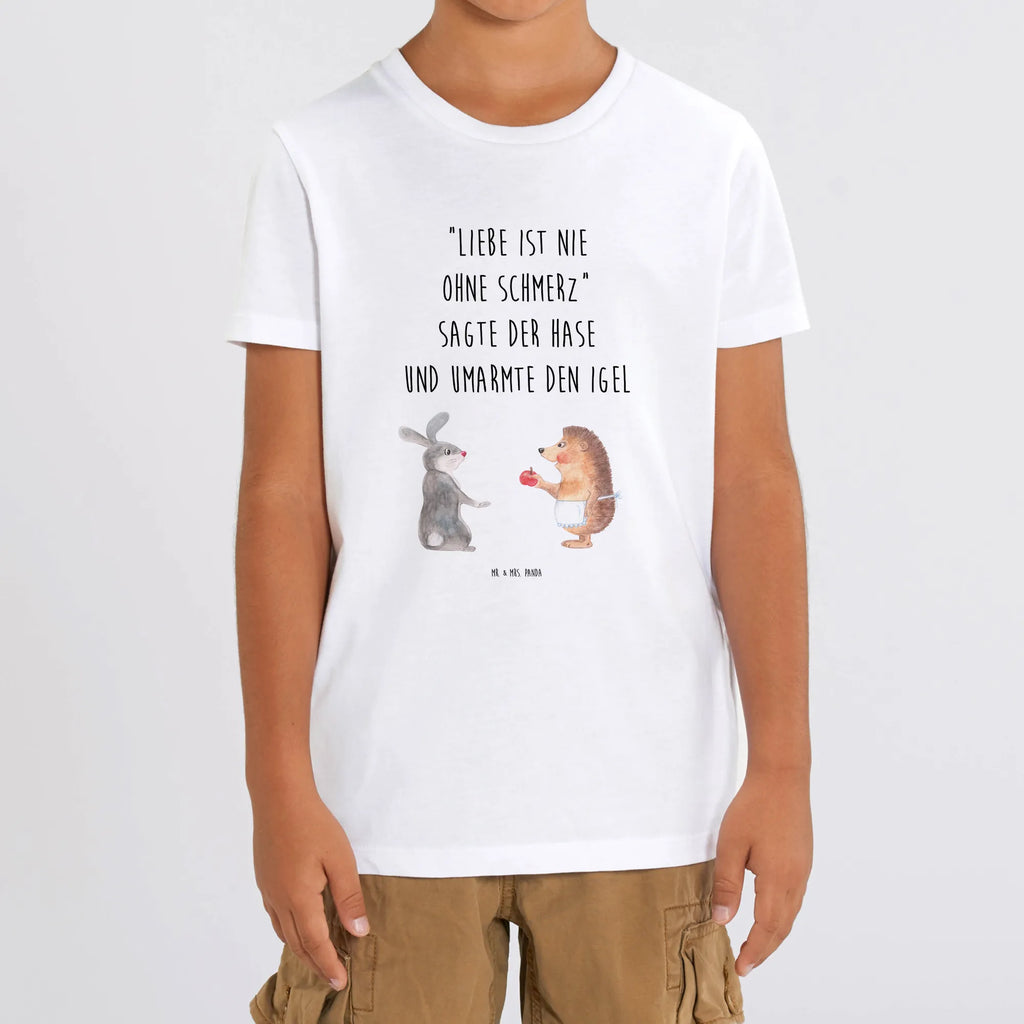 Organiczna koszulka dziecięca królik jeż Kinder T-Shirt Mädchen, Kinder T-Shirt, Kinder T-Shirt Jungen, Gute Laune, Tiere, Tiermotive, lustige Sprüche, Liebeskummer Geschenk, Liebe Spruch, Trösten, Trennungsschmerz, Herzschmerz, Igel, Hase, Spruch romantisch, Igel und Hase