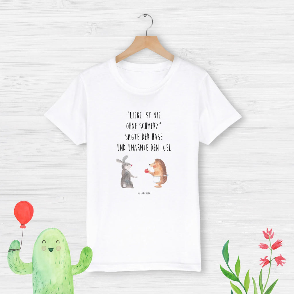 Organiczna koszulka dziecięca królik jeż Kinder T-Shirt Mädchen, Kinder T-Shirt, Kinder T-Shirt Jungen, Gute Laune, Tiere, Tiermotive, lustige Sprüche, Liebeskummer Geschenk, Liebe Spruch, Trösten, Trennungsschmerz, Herzschmerz, Igel, Hase, Spruch romantisch, Igel und Hase